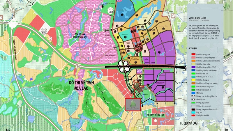 Sơ đồ vị trí kết nối giao thông Phú Cát City Hòa Lạc